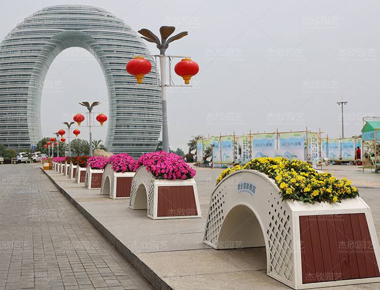 景區廣場景觀花箱擺放湖州案例
